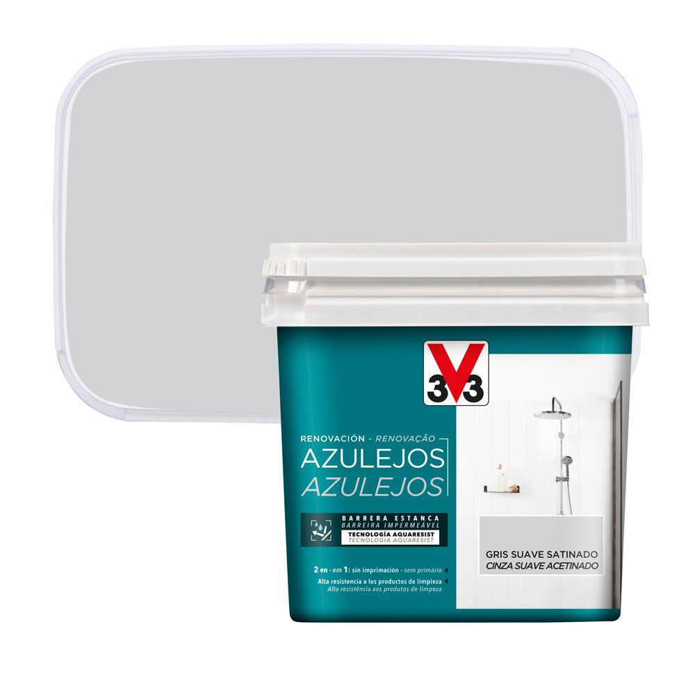 PINTURA PARA AZULEJOS Y PANELES GRIS SUAVE 750 ML