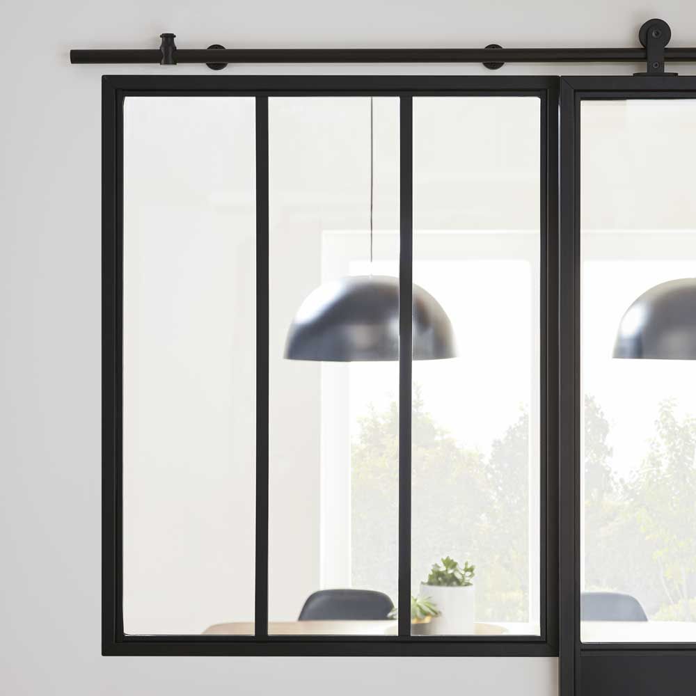 VENTANA INDUSTRIAL LACADA NEGRA 3 PANELES 105 X 83 CM