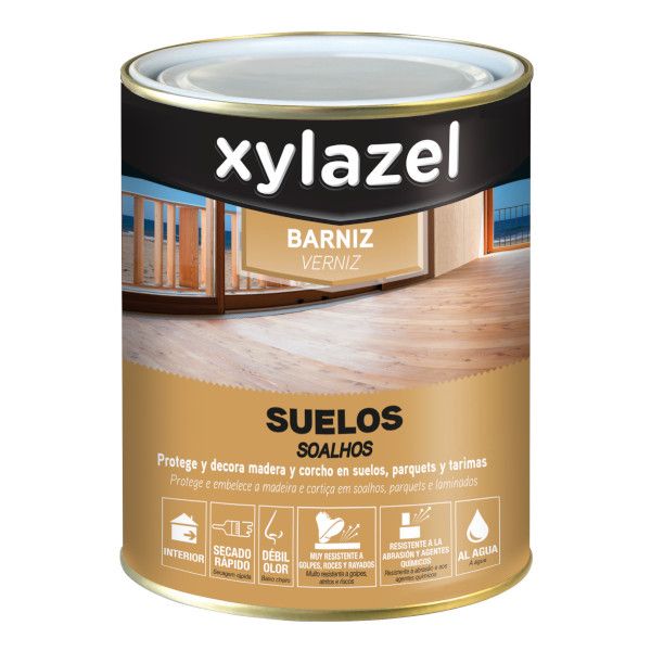 BARNIZ SUELOS AL AGUA BRILLANTE INCOLORO 4 L