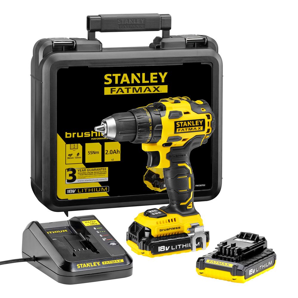 TALADRO ATORNILLADOR 18 V 2 BATERÍAS STANLEY