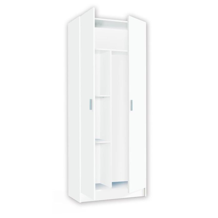 Armario multiusos 2 puertas blanco 180x73x37 cm