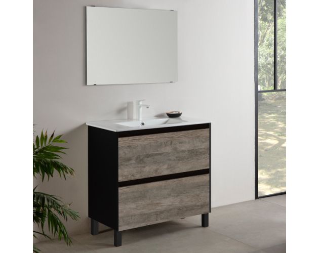 Conjunto mueble de baño Marta roble