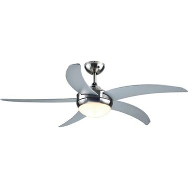 Ventilador de techo con luz Gracilien 5 aspas 132 cm cromado<br />
