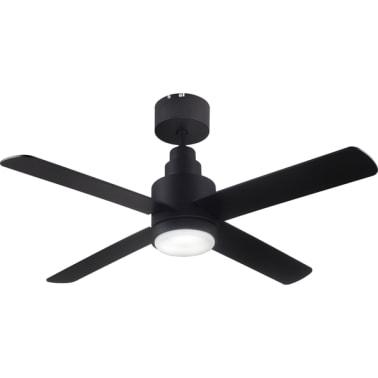 Ventilador de techo con luz Ignacius DC 4 aspas reversibles 106 cm negro<br />
