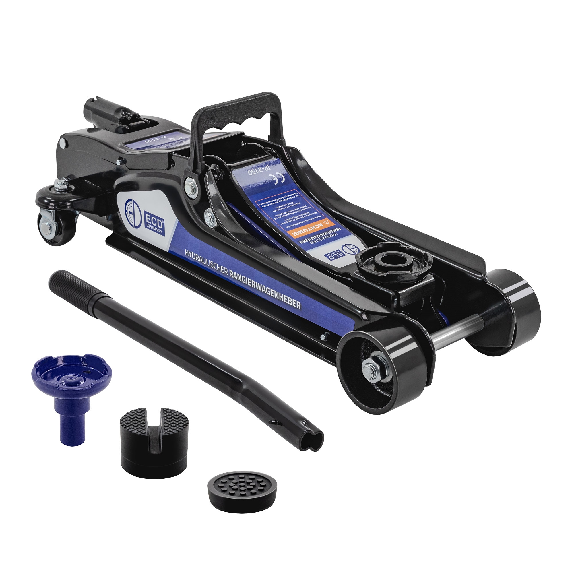 Gato hidraúlico para coches 2,5t elevación 80-360mm con 2 almohadillas