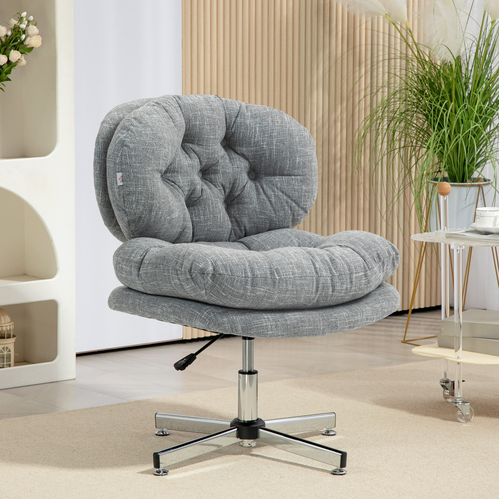 Silla de oficina poliéster gris giratoria regulable altura basculante