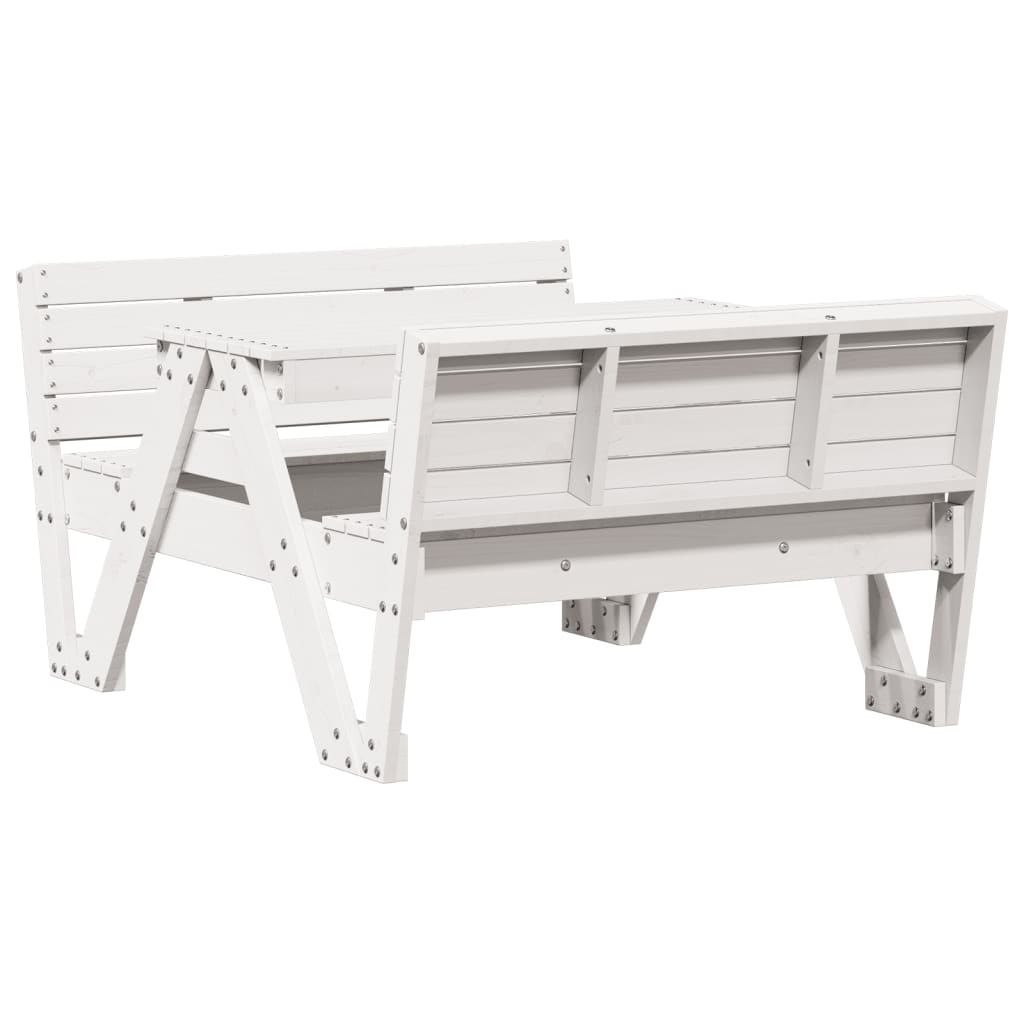 vidaXL mesa de pícnic para niños madera maciza pino blanco 88x122x58cm