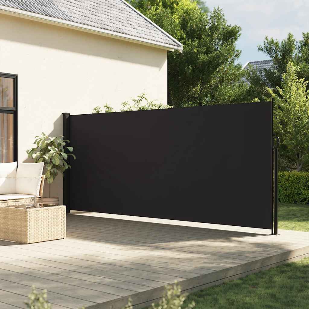 Pantalla de jardín, toldo lateral retráctil negro 180x500 cm ety5200433