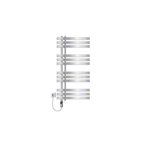 Radiador toallero 500 x 1000 mm cromado eléctrico con elemento 300w