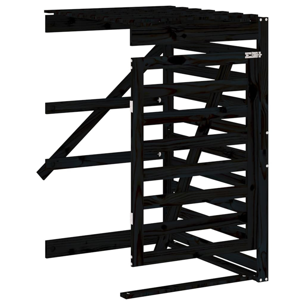 vidaXL extensión para cobertizo de cubos de basura madera pino negro