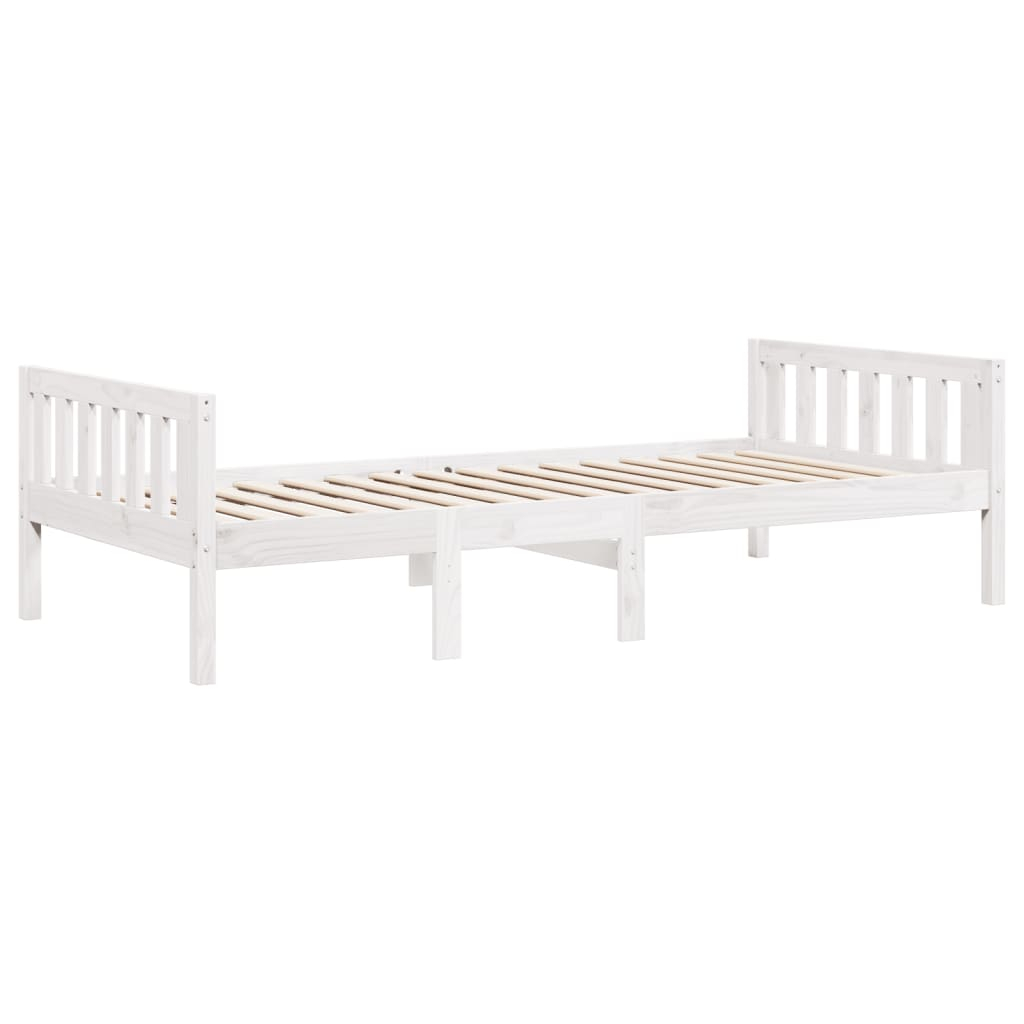 vidaXL cama para niños sin colchón madera maciza pino blanca 75x190 cm
