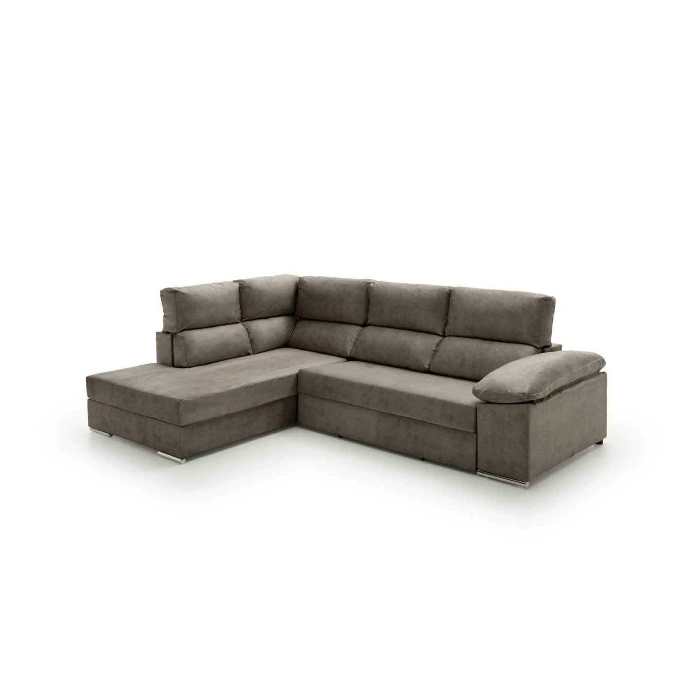 Sofa cama chaise longue fiorella gris oscuro izquierda