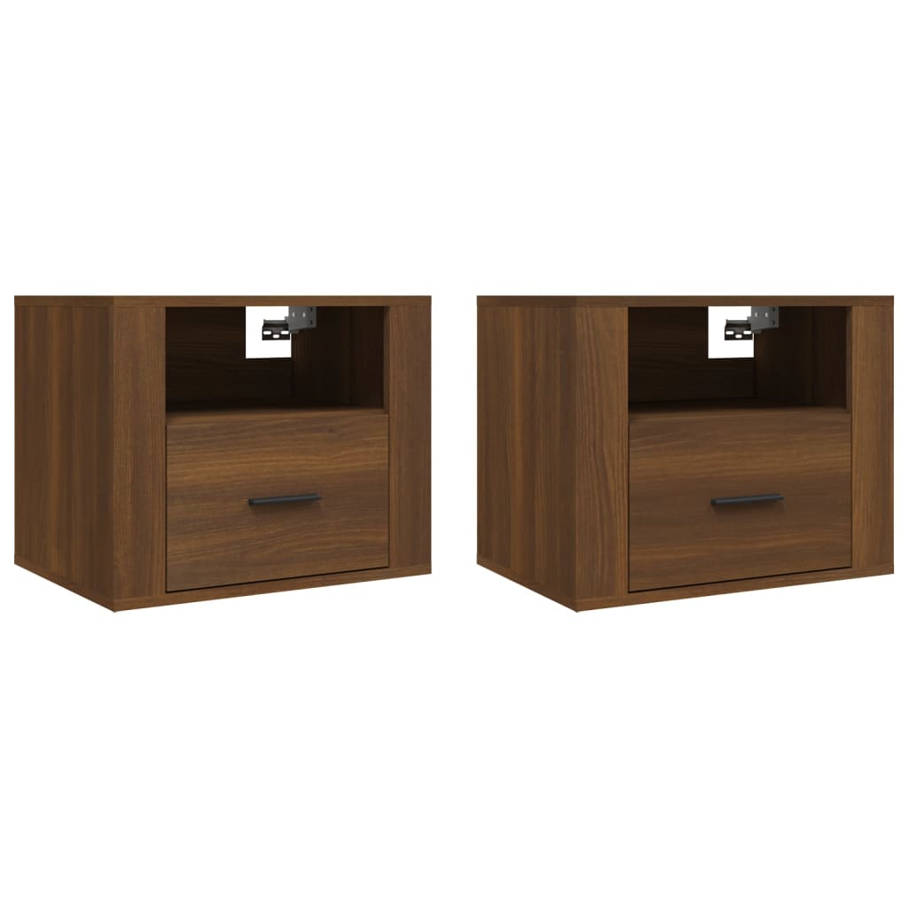 Casa lúmina - set de 2 mesita de noche marrón madeira 50 x 36 x 40 cm