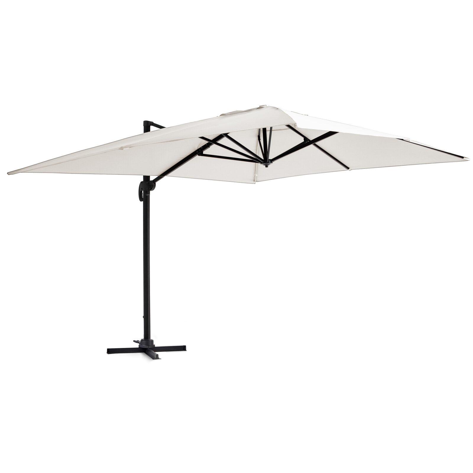 Oviala - sombrilla rectangular colgante (4 x 3 m) crudo