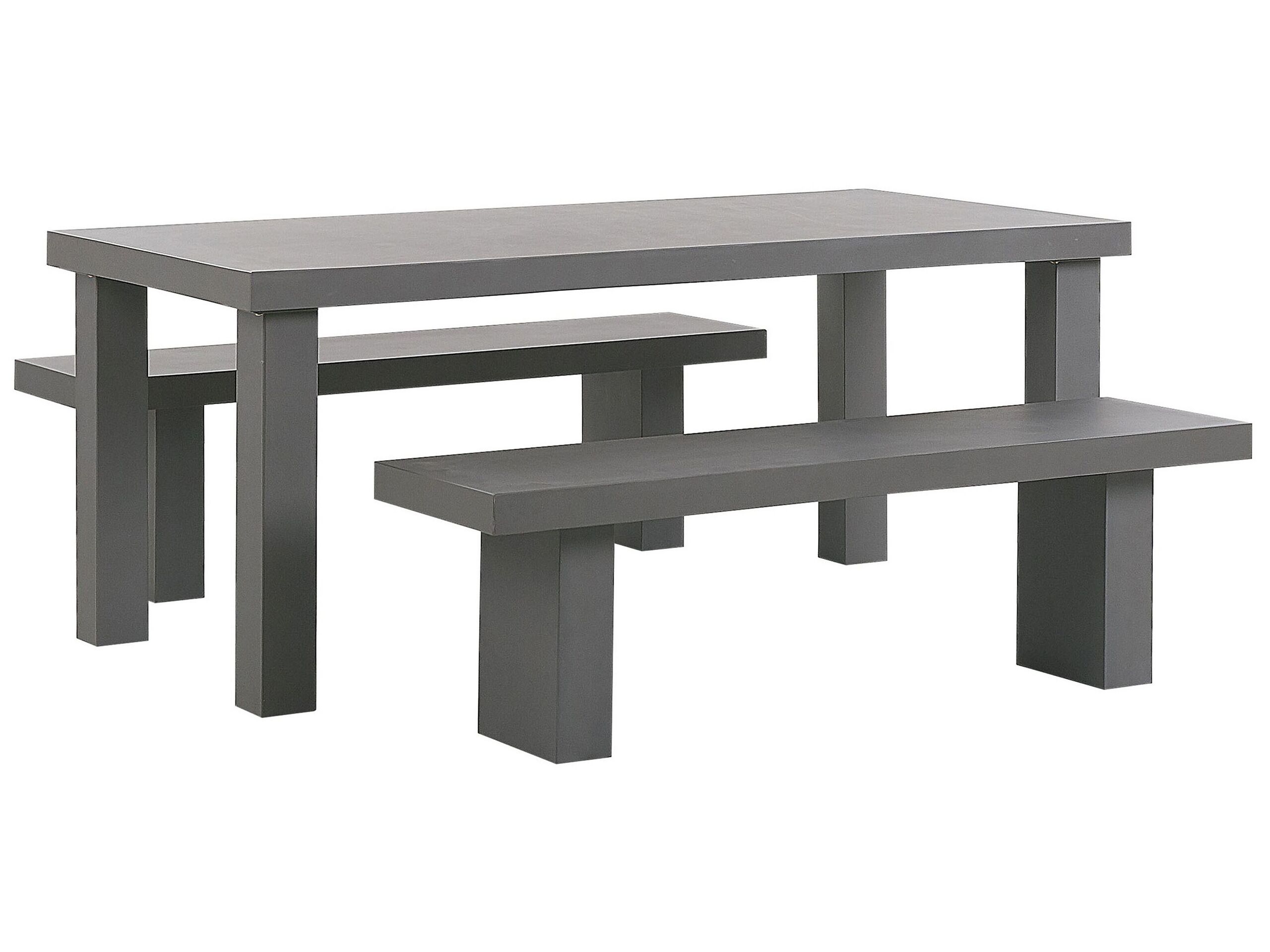 Conjunto de comedor exterior con bancos 4 plazas taranto cemento gris