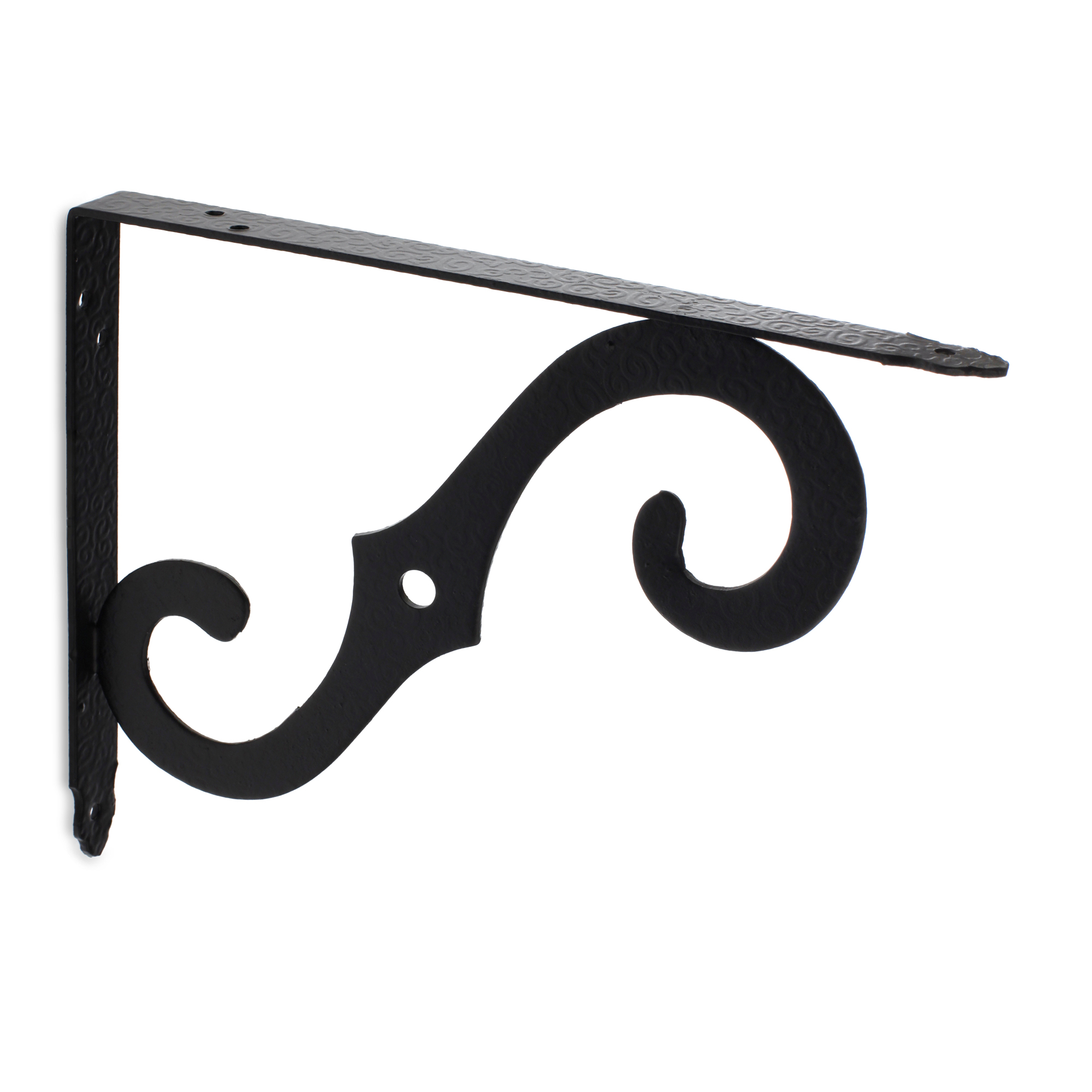 Escuadra de balda rei 1476 | 23x205x255 mm | negro forja | 6 uds. | acero