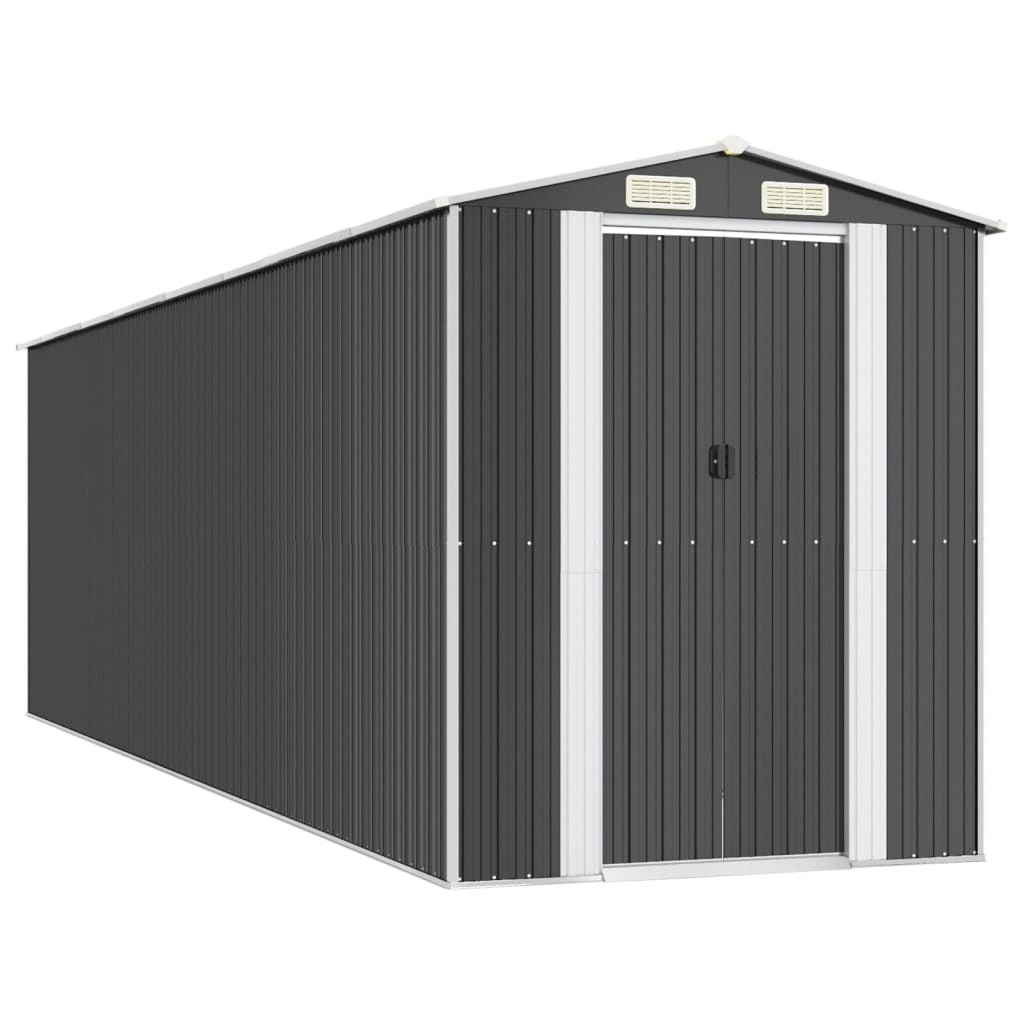 vidaXL cobertizo de jardín acero galvanizado antracita 192x689x223 cm