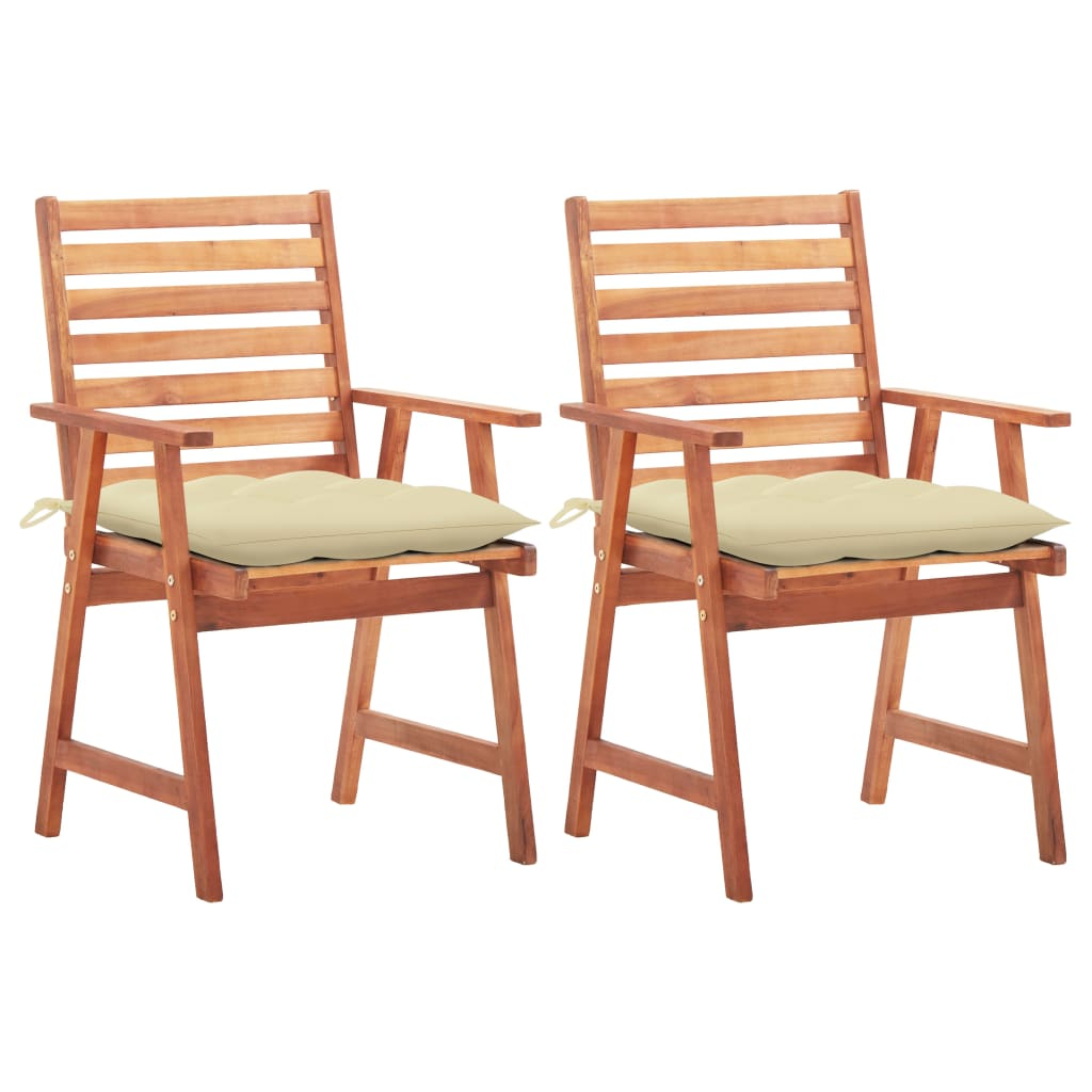 vidaXL sillas comedor de jardín 2 uds madera maciza acacia y cojines