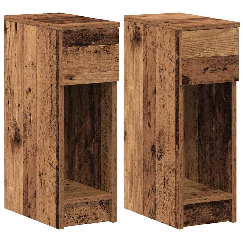 Casa lúmina - set de 2 mesita de noche madera madeira 20 x 36 x 60 cm
