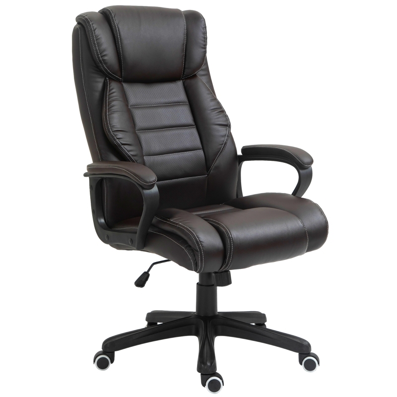 Silla de oficina ergonómica con masaje reclinable altura ajustable marrón