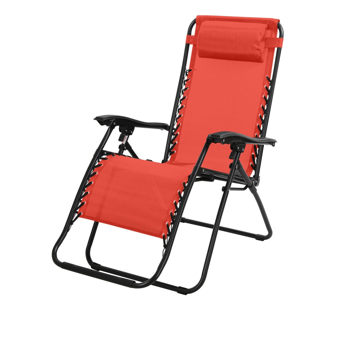 Sillón relax de exterior color rojo 90x108x64 cm