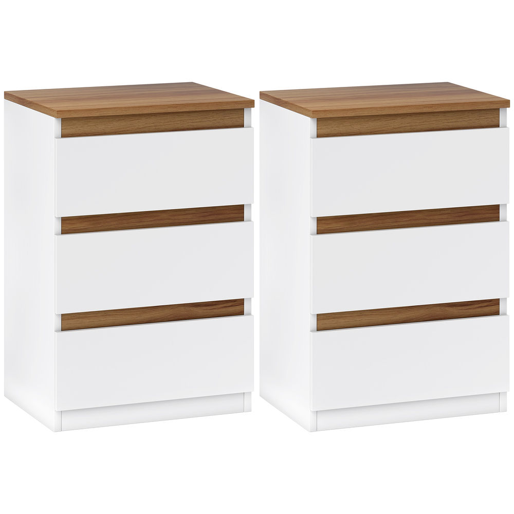 Mesitas de noche 40x30x59.5 cm mdf color blanco Homcom