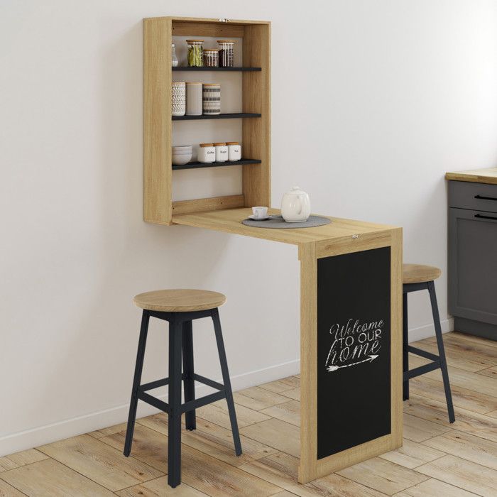 Mesa alta plegable de pared - 2 plazas - 50 cm