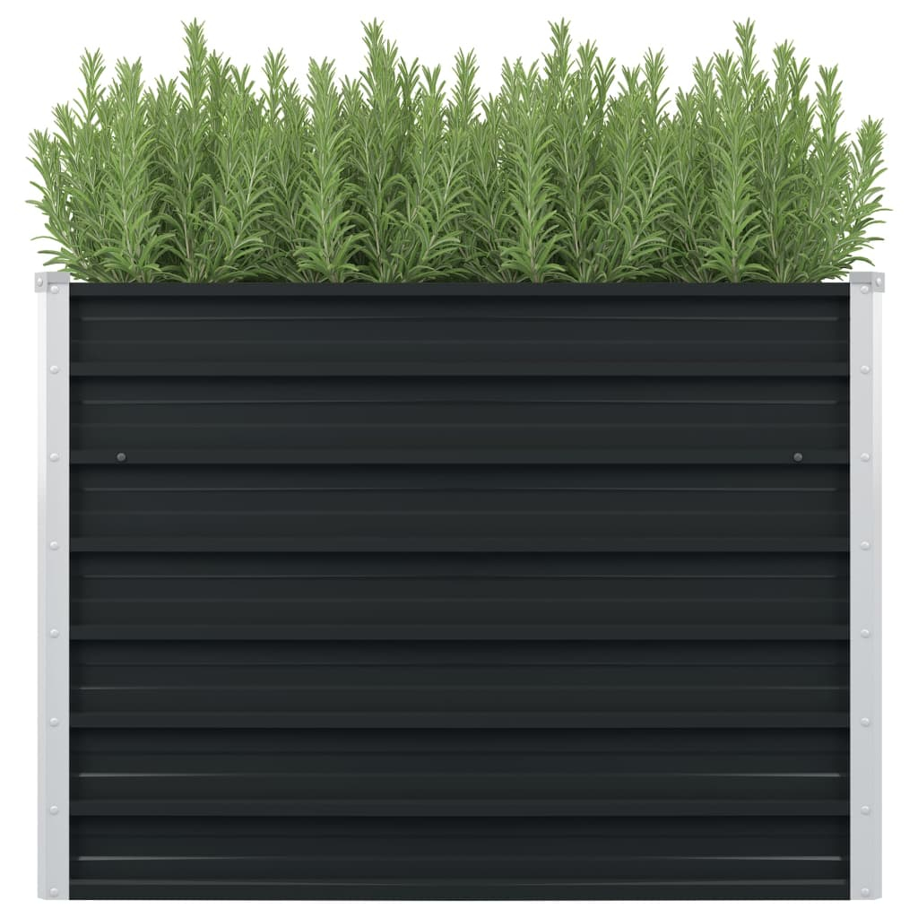 vidaXL jardinera elevada acero galvanizado gris antracita 100x100x77cm