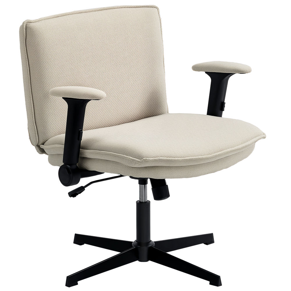 Silla de oficina 76x70x97 cm lino sintético color beige Homcom