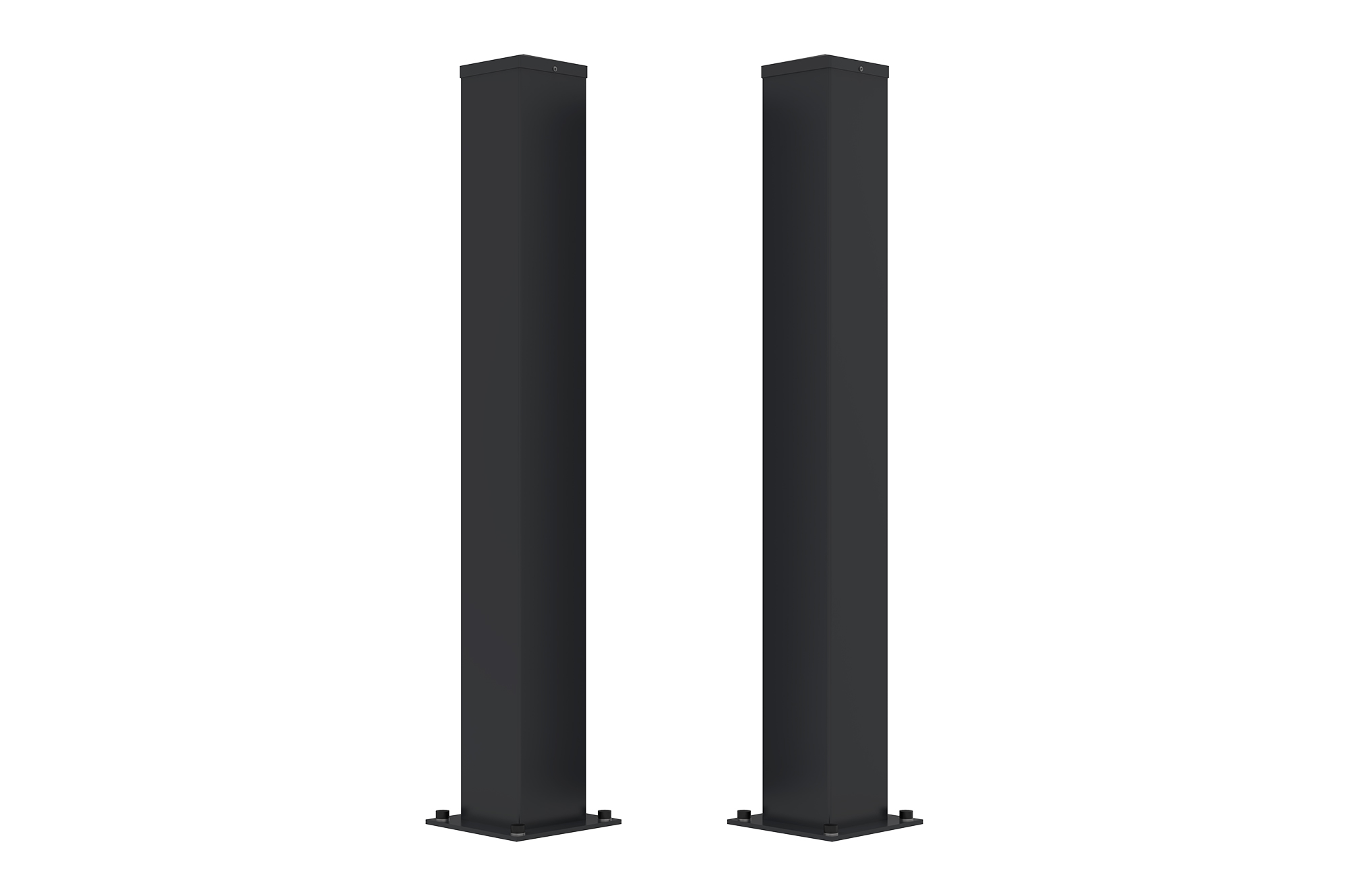 Juego de 2 postes de hierro carmo de 15x15cm y 125cm de alto, color negro.