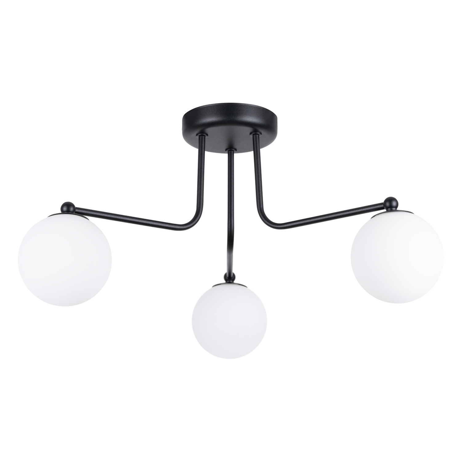Lámpara de araña astral 3 negro/blanco acero/vidrio 62x29x62cm