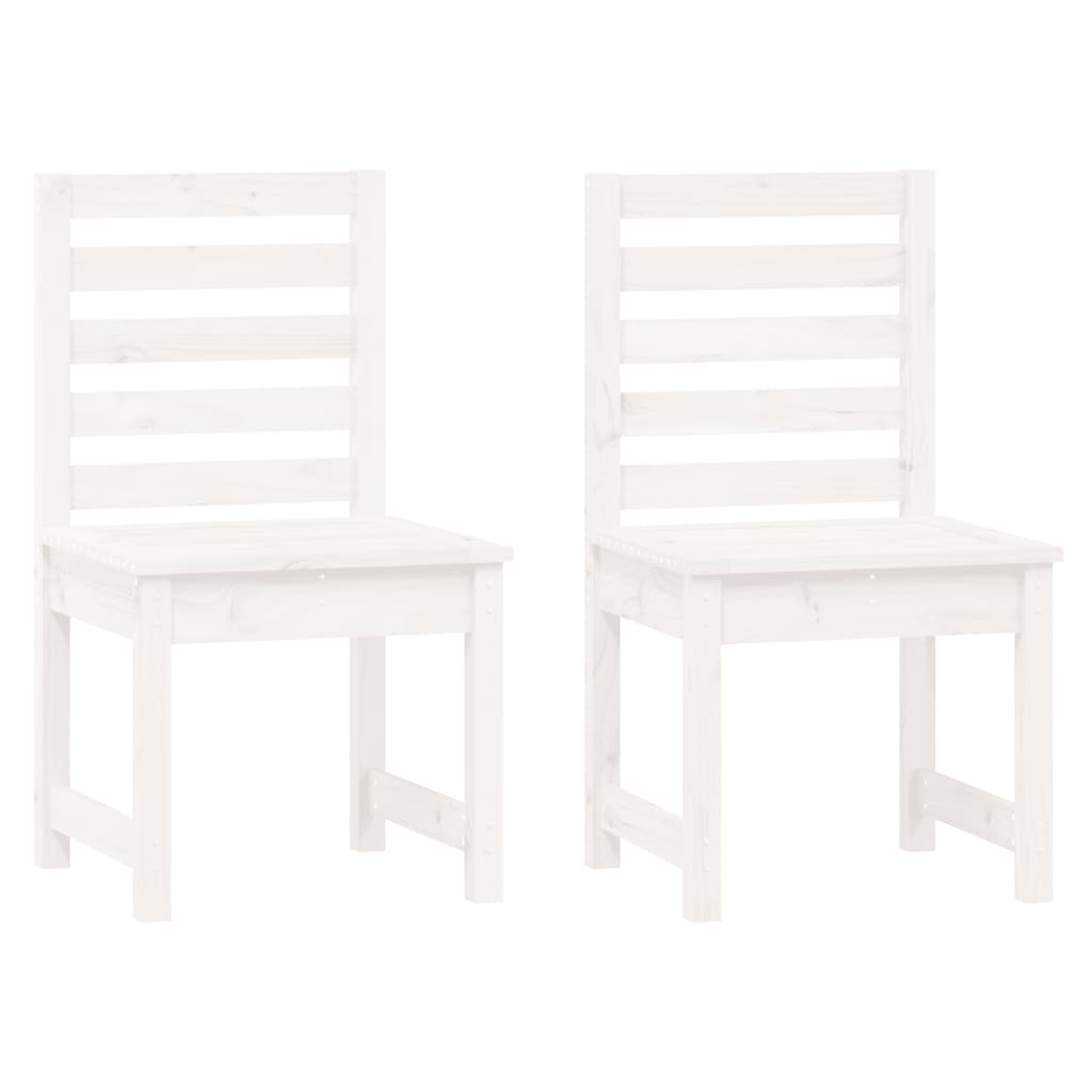 vidaXL sillas jardín 2 uds madera maciza pino blanco 50x48x91,5 cm