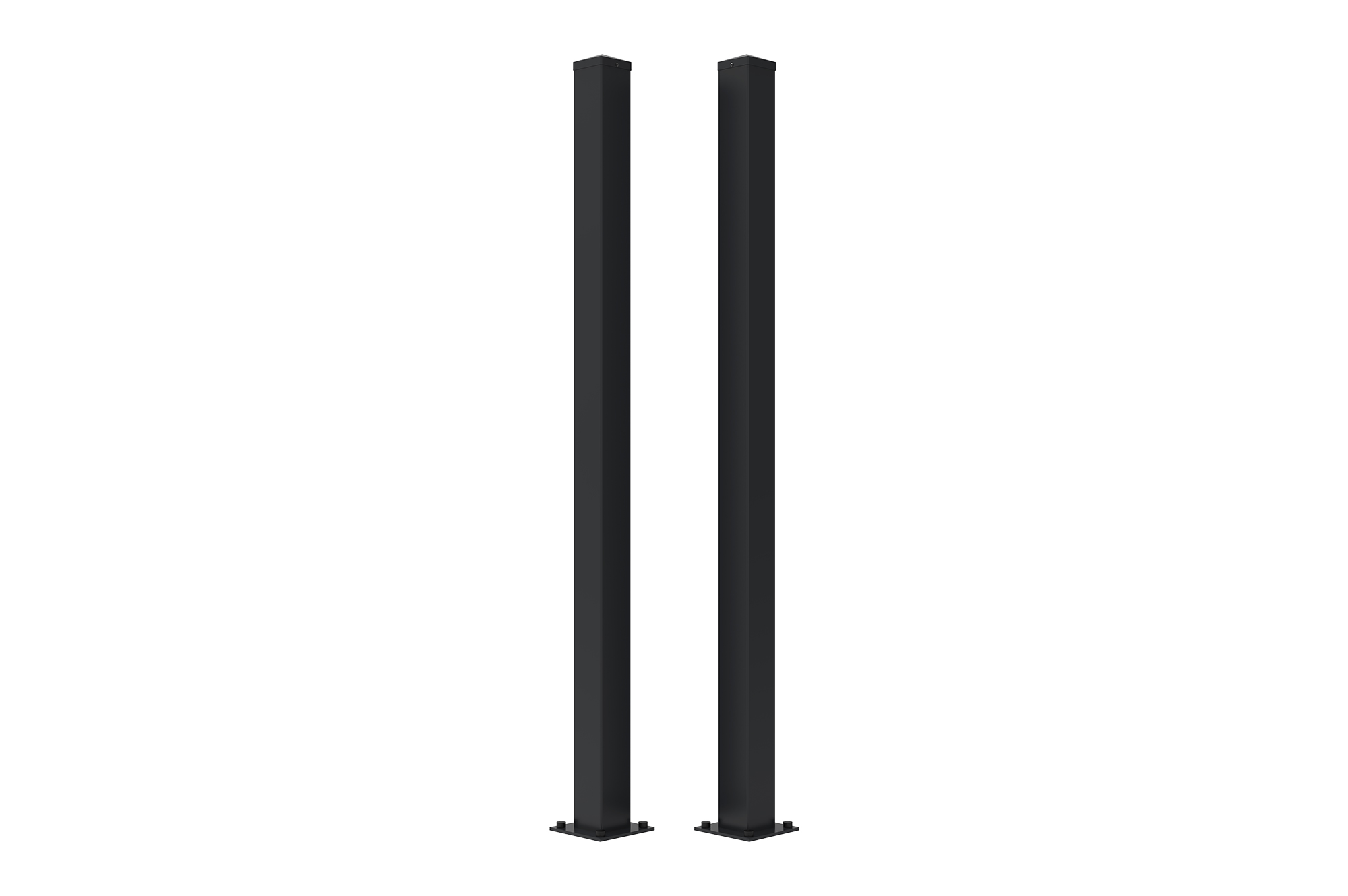Juego 2 postes hierro carmo 10x10 cm 185 cm negro