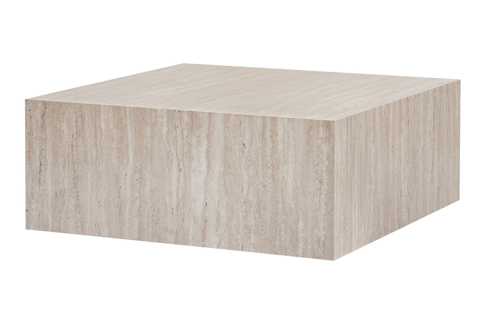 Mesa de centro de mdf <<prizma>> - 90 x 90 x 35 cm - travertino