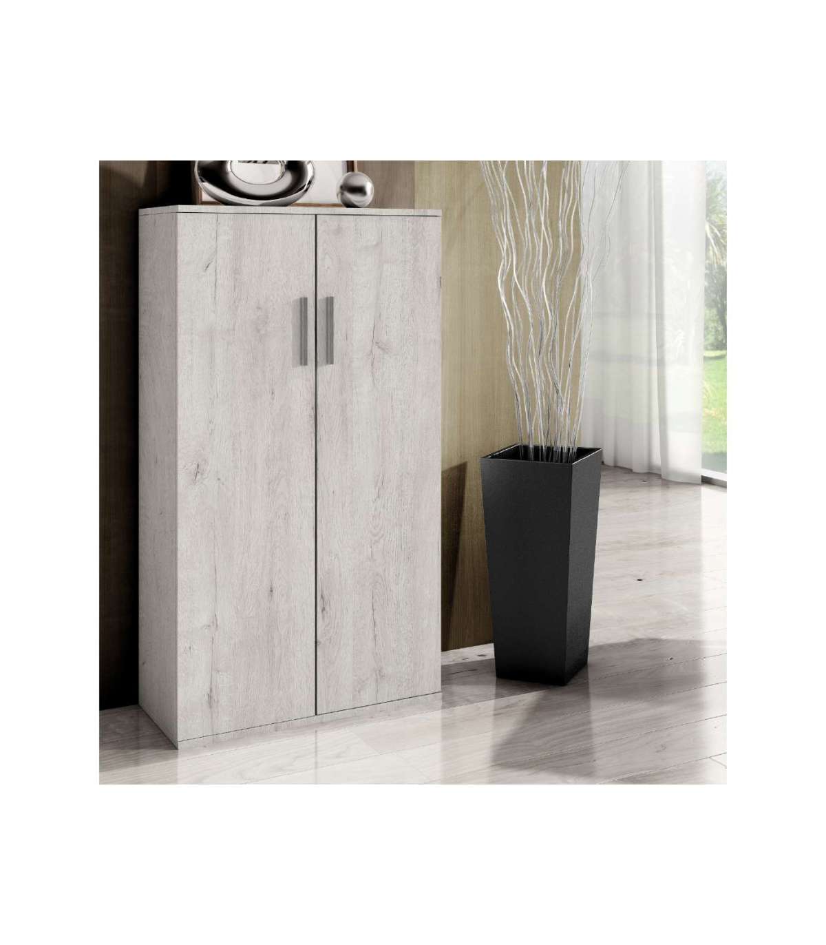 Armario zapatero 2 puertas ariadna con baldas regulables