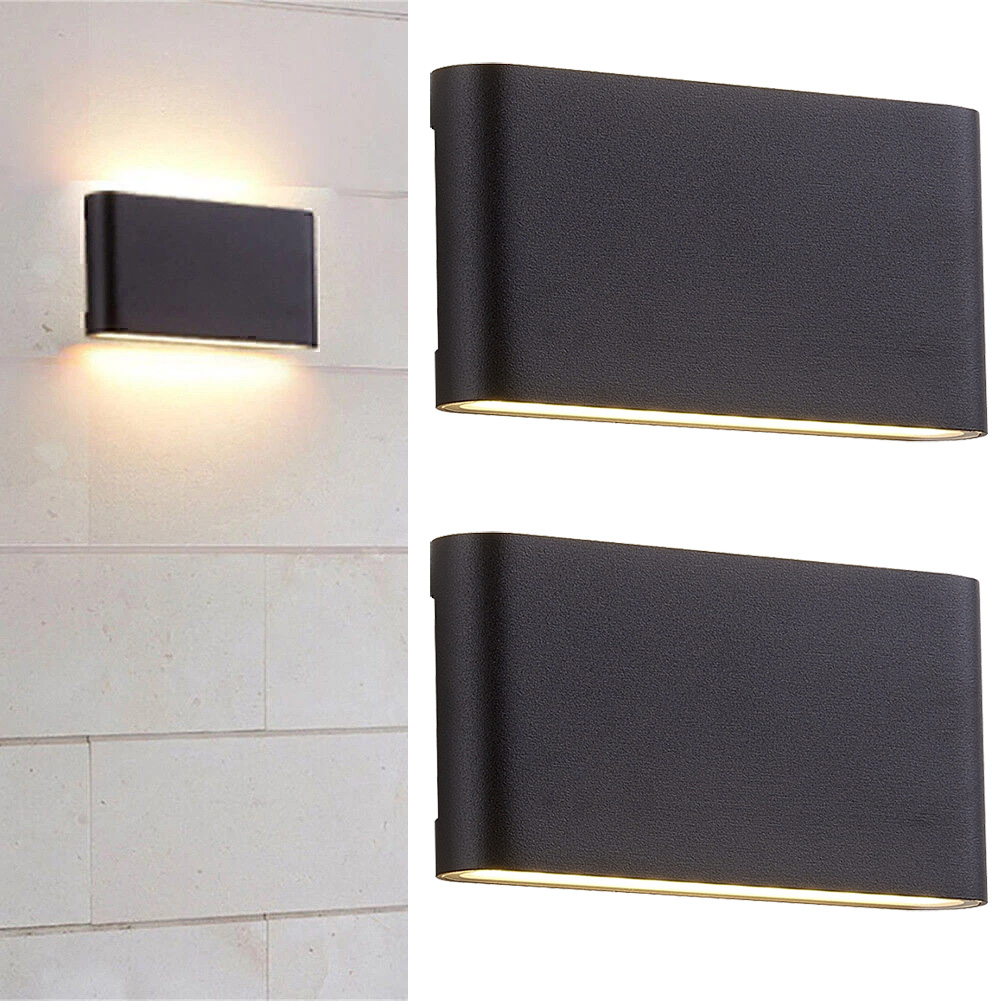 Aplique de pared exterior impermeable 12 w 3000 k negro