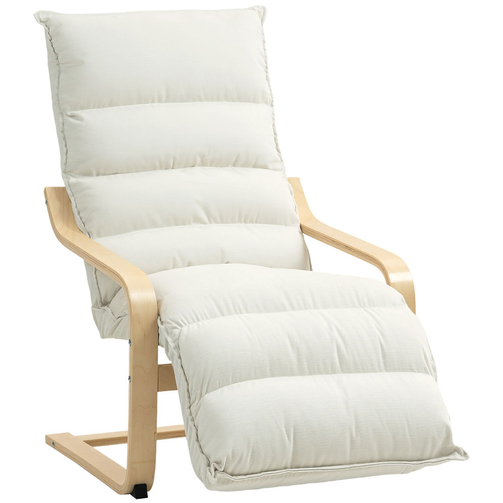 Sillón de salón 67x114x105 cm terciopelo color beige Homcom