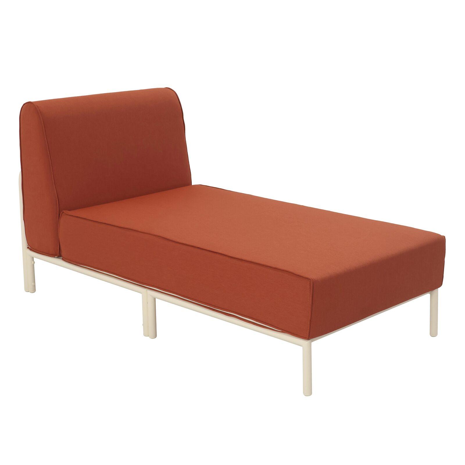 Oviala - chaise longue para muebles de jardín modulares en tela terracota