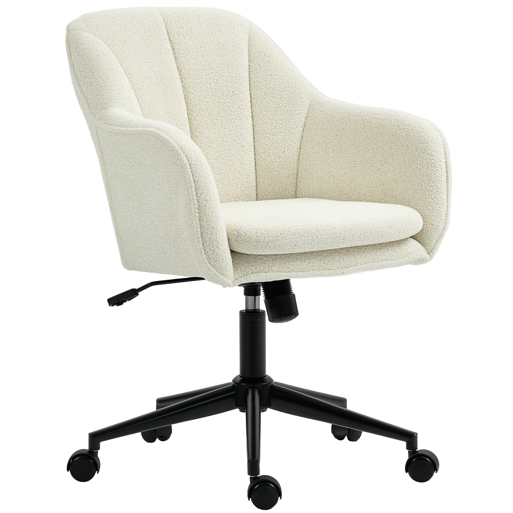 Silla de oficina franela snow (100% poliéster) beige 63x60x94 cm