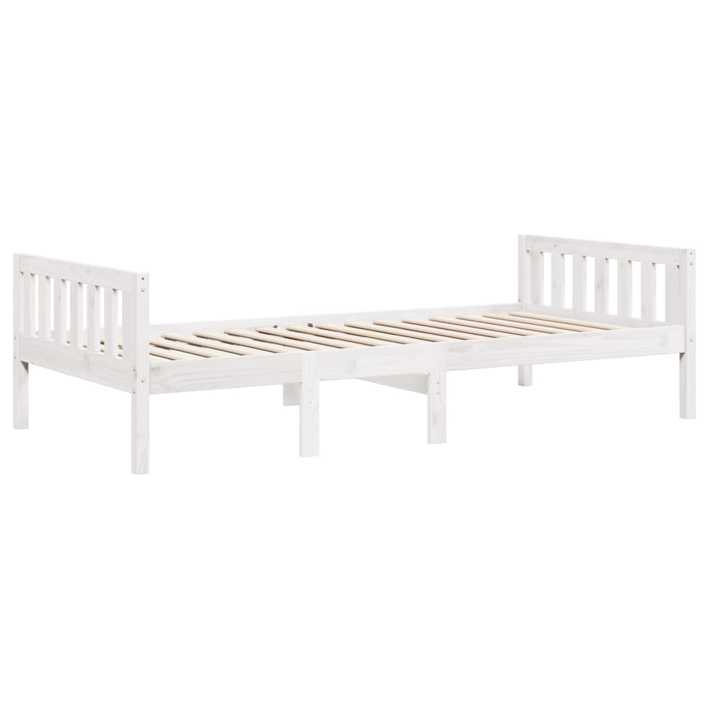 vidaXL cama para niños sin colchón madera maciza pino blanca 90x190 cm