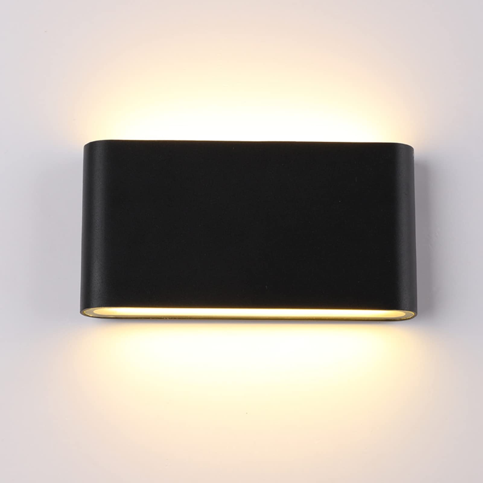 Aplique de pared exterior impermeable 12 w 3000 k negro