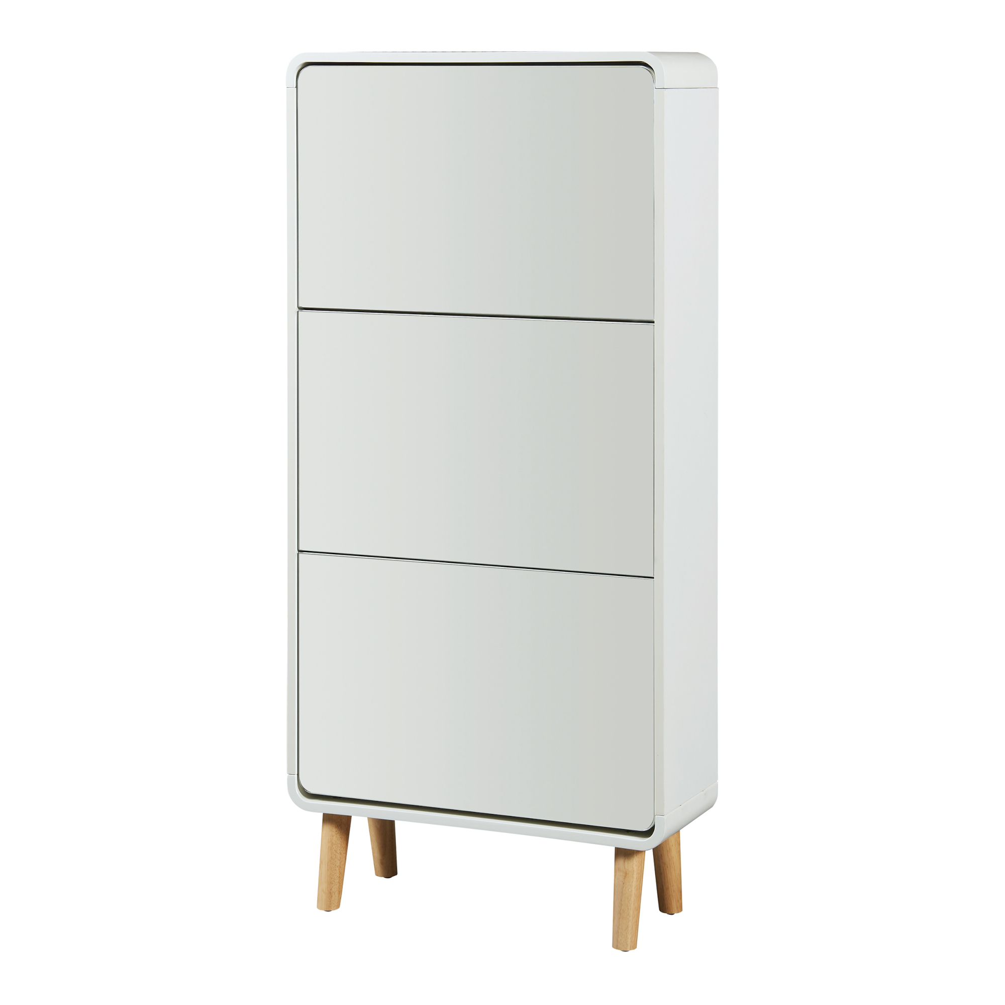 Zapatero aure con 3 puertas abatibles 134x63x24 cm - blanco [en.casa]