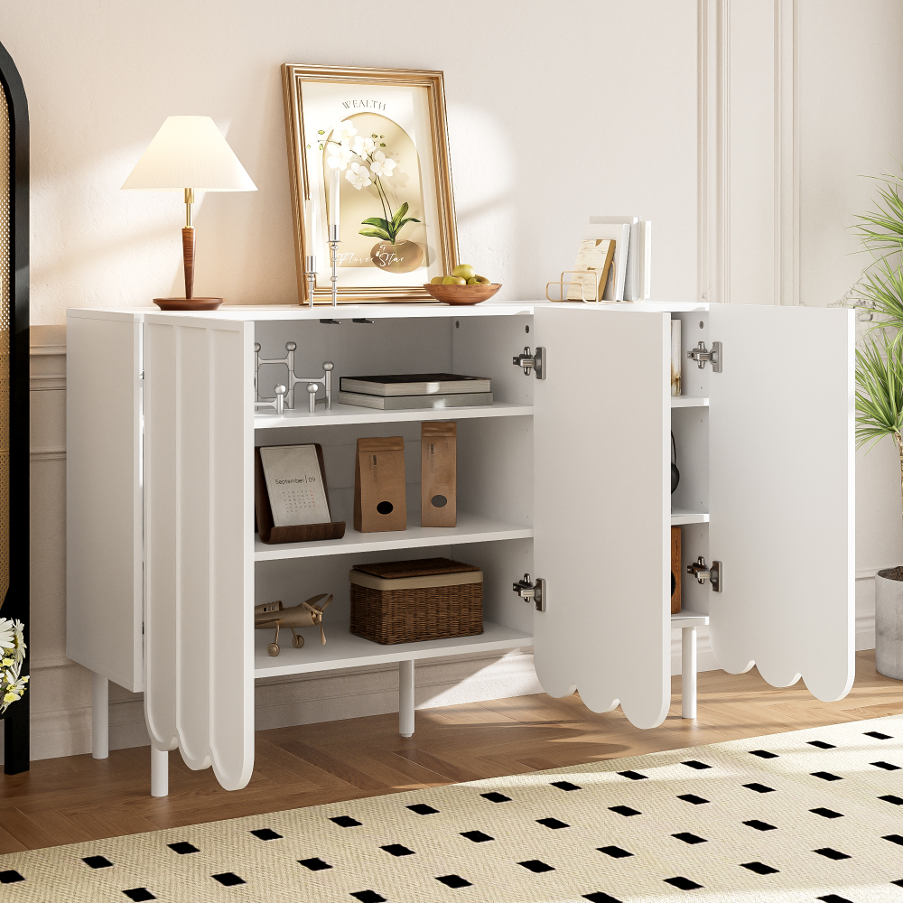 Aparador para salón comedor 2 puertas blanco 80x120x35cm