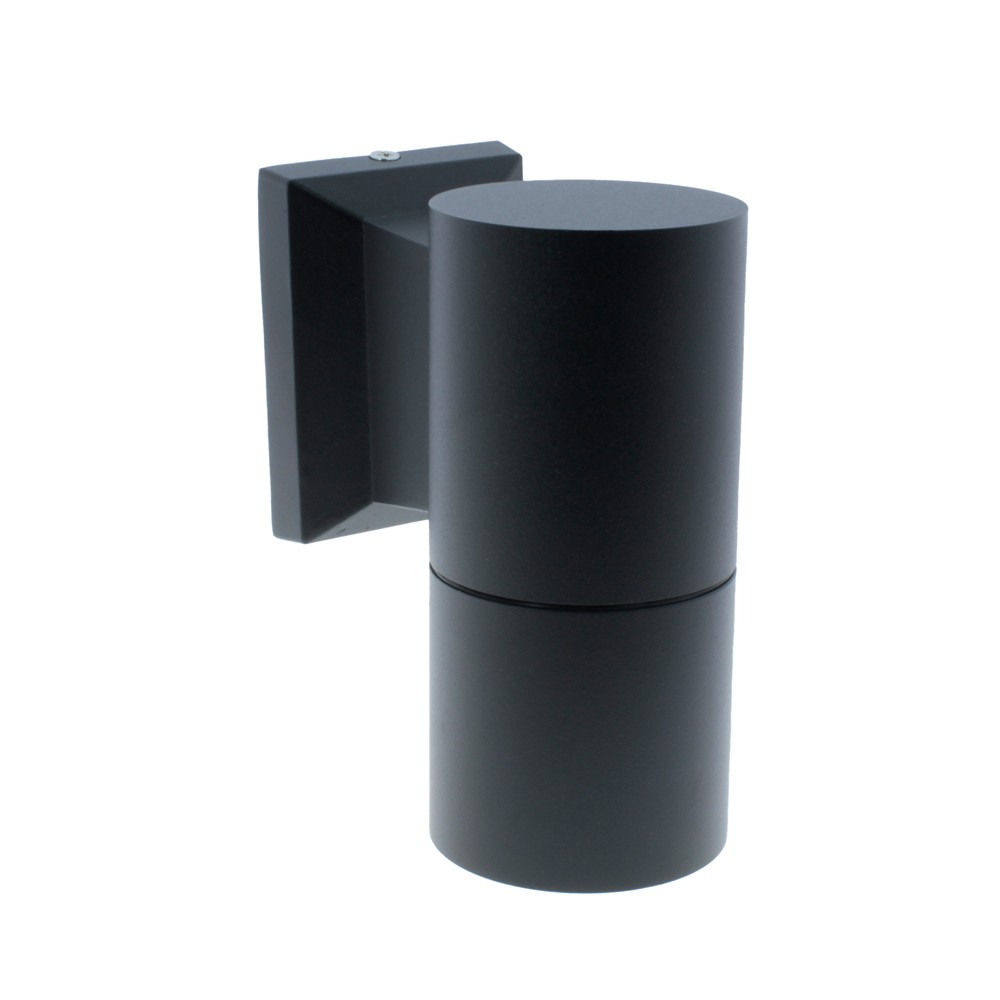 Aplique de pared exterior chill negro cilíndrico 1xgu10 ip44 wonderlamp
