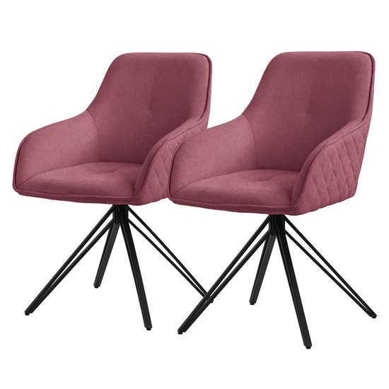 2x sillas de comedor giratorio rosa tela tejida asiento ergonómico