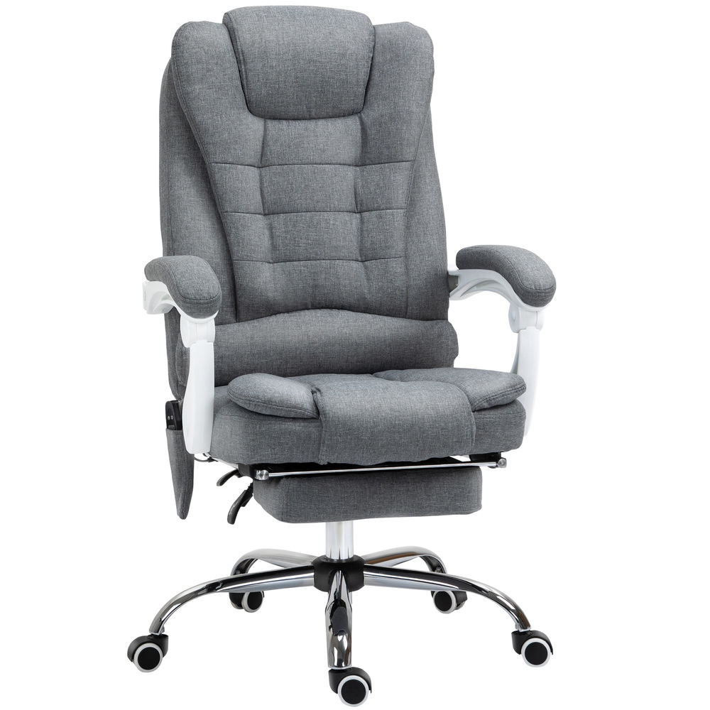 Silla de oficina 65x70x119 cm poliéster, espuma color gris vinsetto