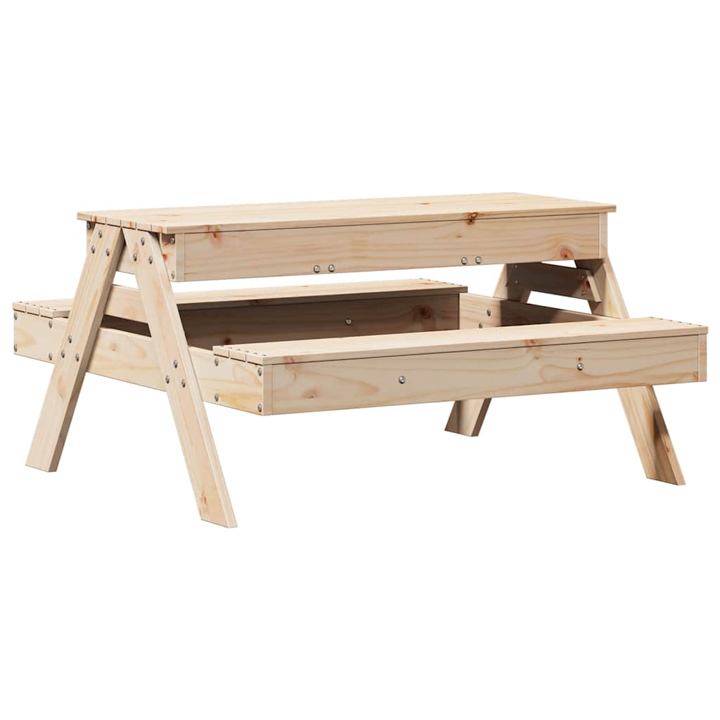 vidaXL mesa de pícnic con arenero para niños madera maciza de pino