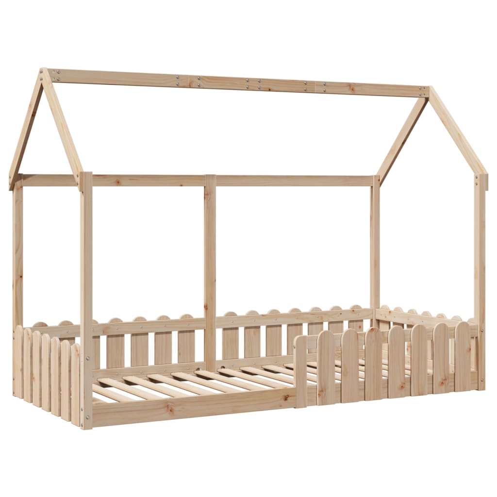 vidaXL cama con forma de casa para niños madera maciza pino 90x190 cm