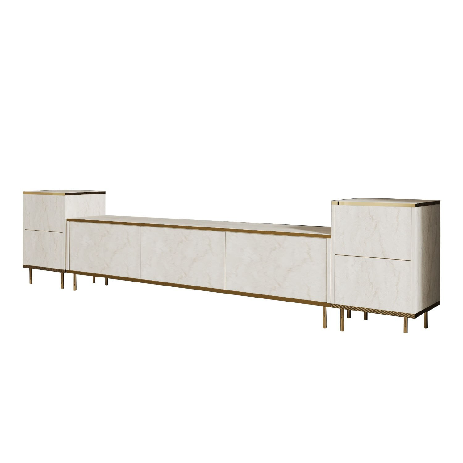 Mueble para la tele de madera <<imaj>> - 260 x 35 x 60 cm - travertinor