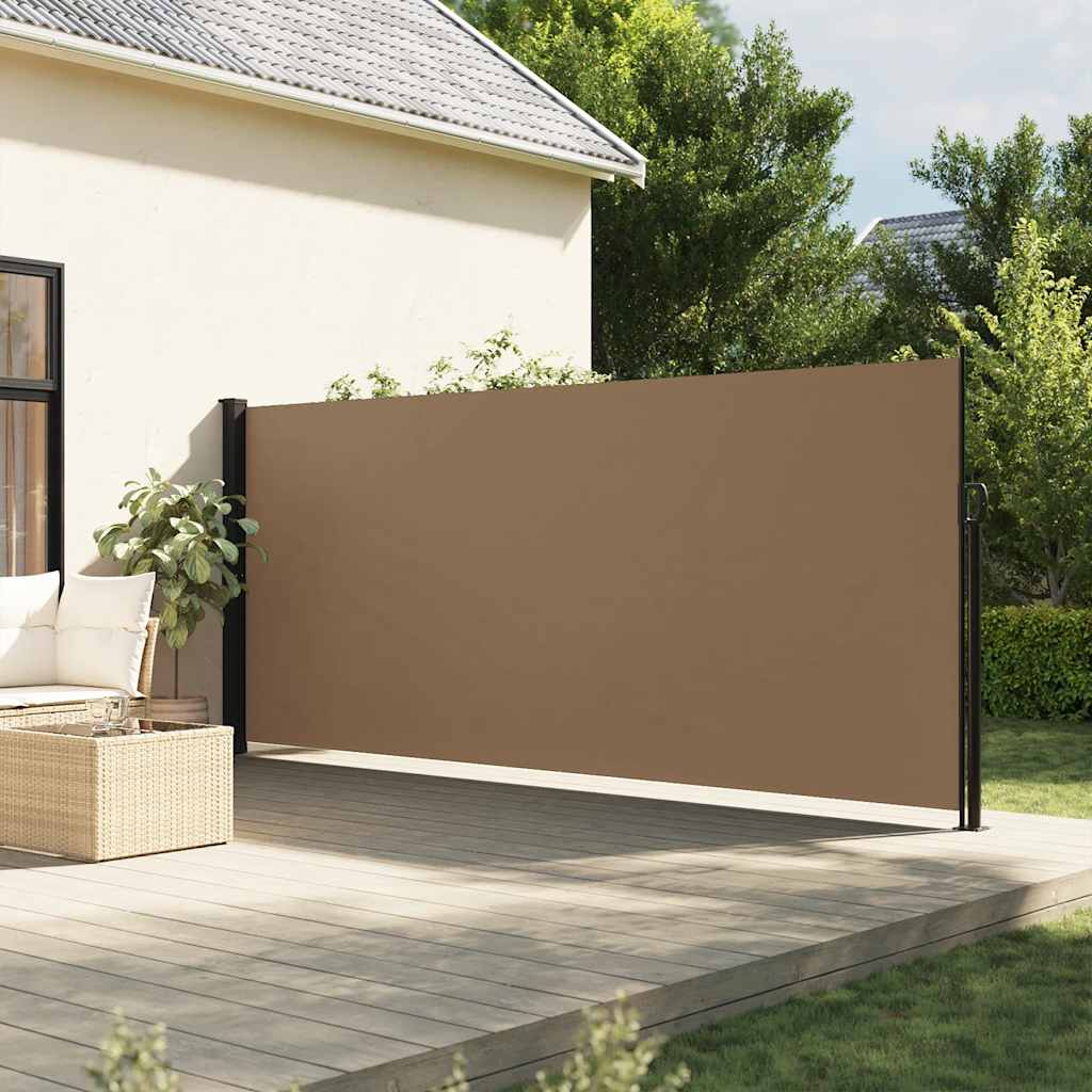 Toldo lateral retráctil gris taupe 180x500 cm ety5174241